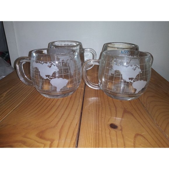 4 VINTAGE Nestle Nescafe WORLD GLOBE Mug - Picture 1 of 2